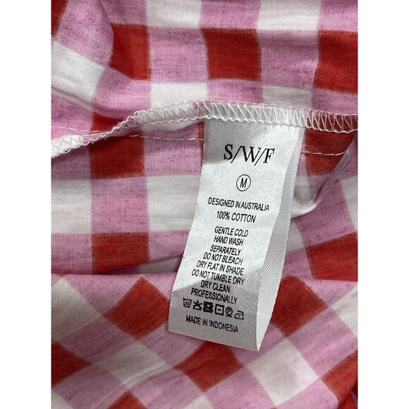 Anthropologie S/W/F Maxi Dress Pink Cross Cut Drop Waist Preppy Vacay Medium NWT - Picture 9 of 11